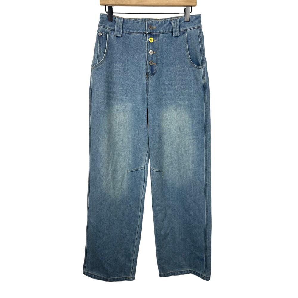 Vivienne Westwood High Rise Wide Leg Button Fly Jeans Sz Large - Picture 3 of 11